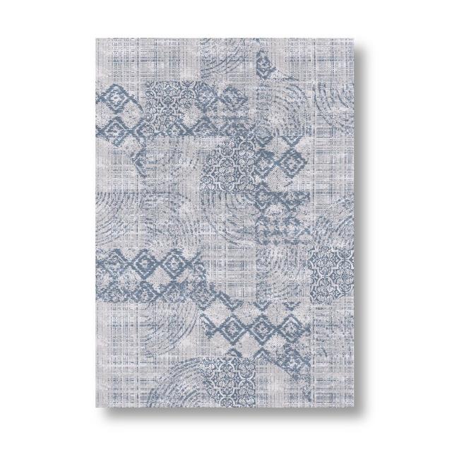 Pena No Pattern Machine Woven Grey/Navy Blue Area Rug Gracie Oaks Rug Size: Rectangle 120 x 170cm on Productcaster.