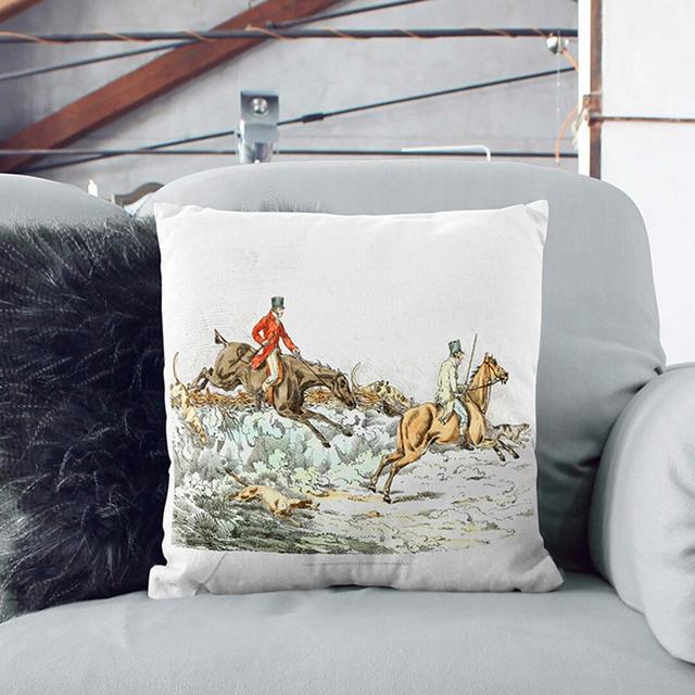 Hounds on the Hunt by Henry Alken Cushion with Filling East Urban Home Size: 40cm H x 40cm W x 15cm D, Backing Colour: White on Productcaster.