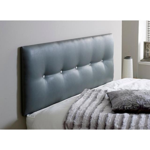 Elkview Upholstered Headboard Rosdorf Park Size: Small Double (4'), Colour: Grey on Productcaster.