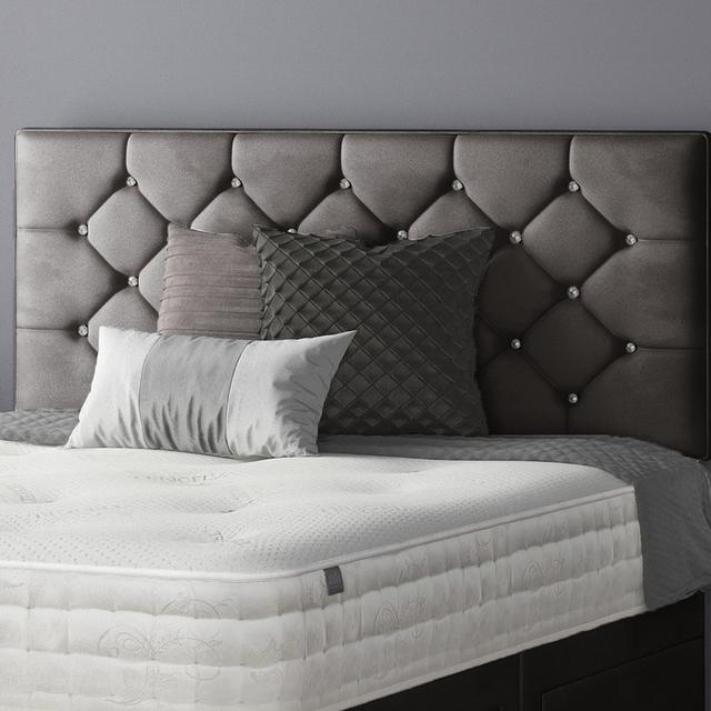 Hatmaker Divan Bed Base Mercer41 Size: Small Double (4'), Storage Type: 2 Foot-end Drawers, Colour: Charcoal on Productcaster.