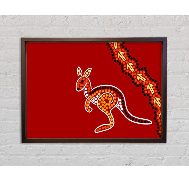 Aboriginal Native Australian Kangaroo - Single Picture Frame Art Prints on Canvas Bright Star Size: 100cm H x 141.4cm W x 3.3cm D on Productcaster.