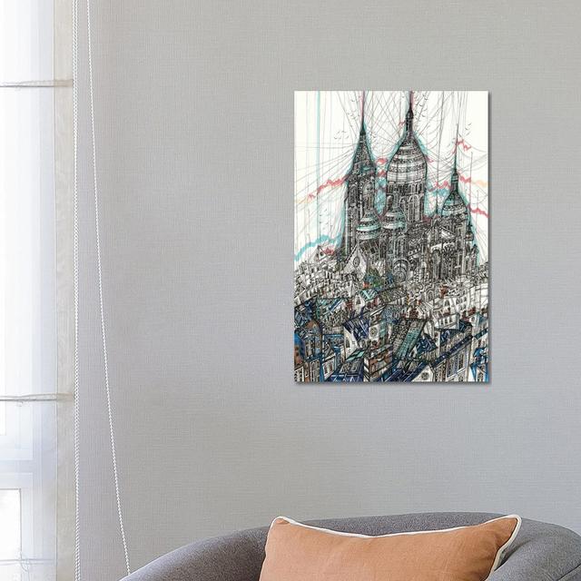 Sacre-Coeur Basilica by Maria Susarenko - Wrapped Canvas Graphic Art ClassicLiving Size: 66.04cm H x 45.72cm W x 3.81cm D on Productcaster.