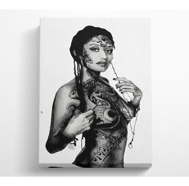 Tribal Tattooed Female - Wrapped Canvas Art Prints ClassicLiving Size: 50.8cm H x 35.6cm W x 10cm D on Productcaster.