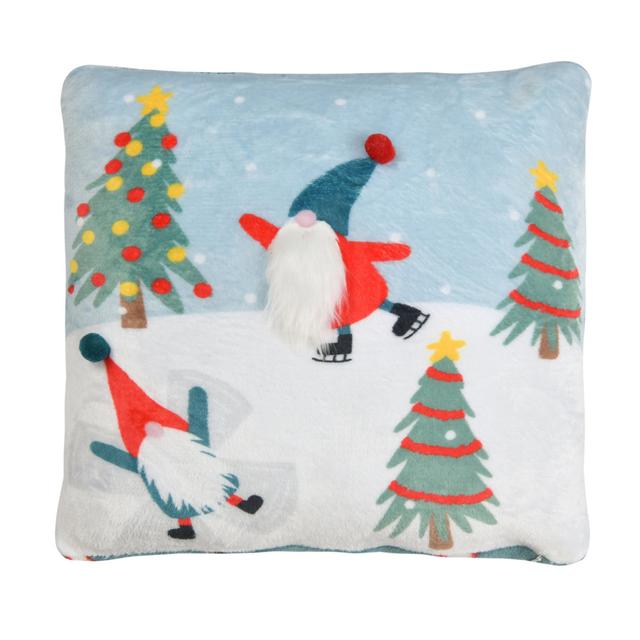 Lenworth White/Red/Green Square Scatter Cushion Cushion with Filling The Seasonal Aisle on Productcaster.