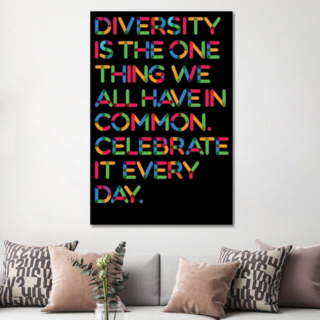 Diversity (Black Background) by The Usual Designers - Wrapped Canvas Print Latitude Run Size: 152.4cm H x 101.6cm W x 3.81cm D on Productcaster.