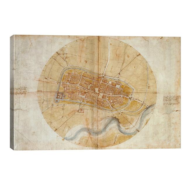 'Map of Imola, 1502' Graphic Art on Wrapped Canvas East Urban Home Size: 45.72cm H x 66.04cm W x 1.91cm D on Productcaster.