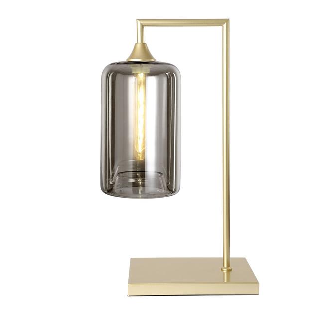 Wang 59cm Table Lamp George Oliver Shade Colour: Smoke, Base Colour: Gold on Productcaster.