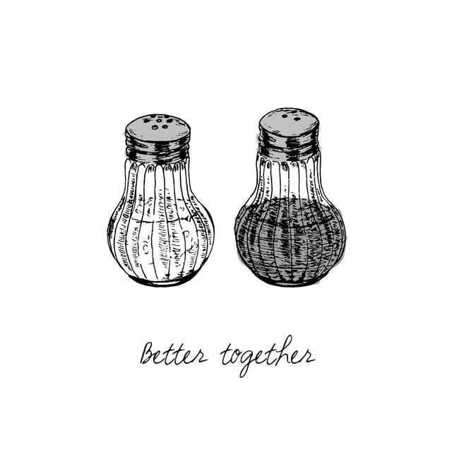 Better Together Salt Pepper - Wrapped Canvas Painting Print August Grove Size: 91cm H x 61cm W x 3.8cm D on Productcaster.