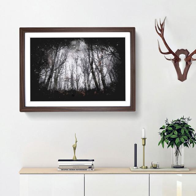 Never Ending Forest In Italy Paint Splash - Picture Frame Graphic Art Print East Urban Home Size: 33cm H x 45cm W x 2cm D, Frame Option: Walnut Framed on Productcaster.