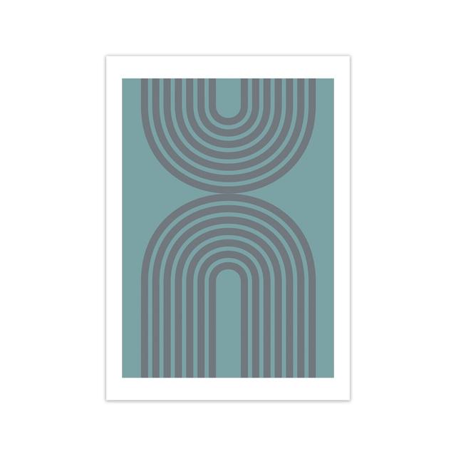 Grey And Blue Modern Rainbow - Print Norden Home Frame Option: No Frame, Size: 42cm H x 30cm W x 1cm D on Productcaster.