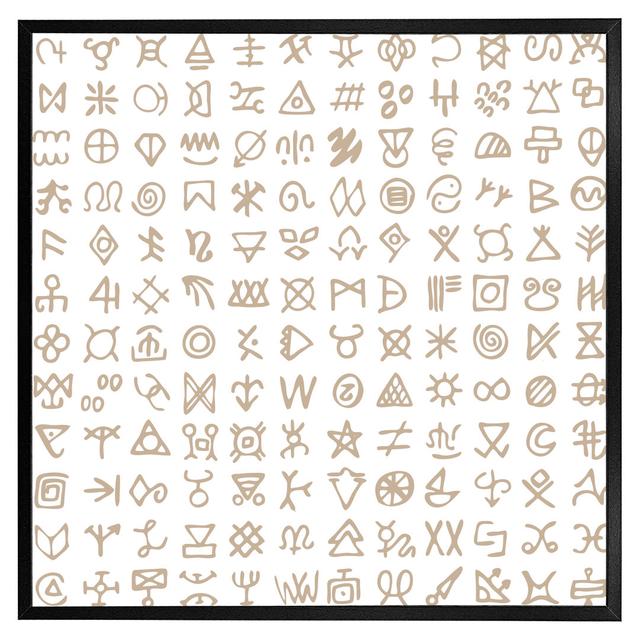 Socoma Viking Ritual Symbols - Print Latitude Vive Format: Black Framed, Size: 31cm H x 31cm W x 4cm D on Productcaster.