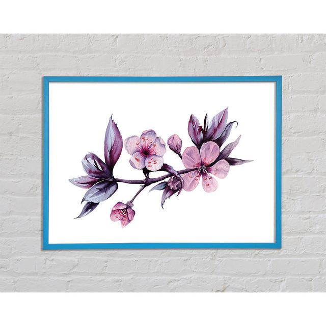 Cherry Tree Beauty - Print Ophelia & Co. Format: Blue Framed Paper, Size: 29.7cm H x 42cm W x 2cm D on Productcaster.