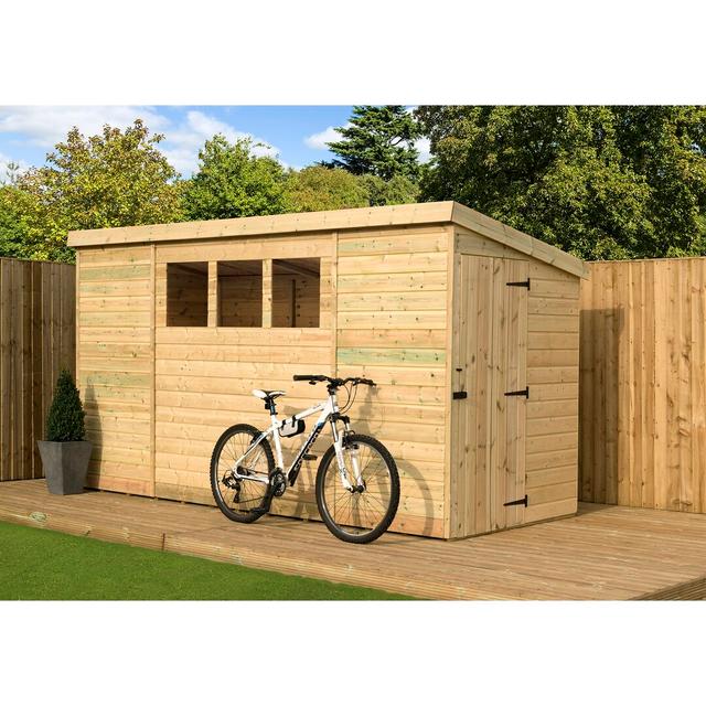 7 Ft. W x 14 Ft. D Shiplap Pent Wooden Shed Empire Sheds Ltd on Productcaster.