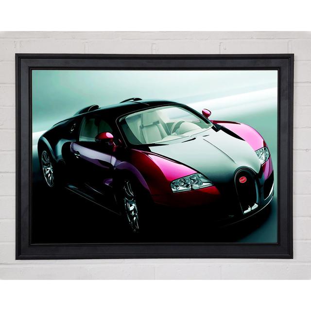 Bugatti Veyron Red And Black - Single Picture Frame Art Prints Ebern Designs Size: 84.1cm H x 118.9cm W x 1.5cm D on Productcaster.