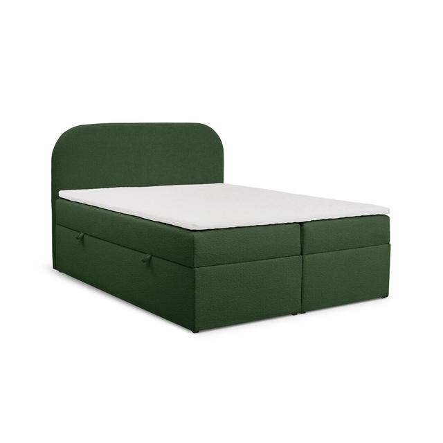 Boxspringbett Pim mit Topper und Bettkasten White Noise Matratzenhärte: H2 – Bonell-Matratze + PU-Schaum-Topper, Größe: 200 × 200 cm, Farbe: Green on Productcaster.