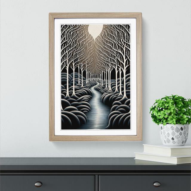 Winter Forest Op No.2 - Single Picture Frame Print on Wood Alpen Home Format: Oak, Size: 64cm H x 46cm W x 2cm D on Productcaster.