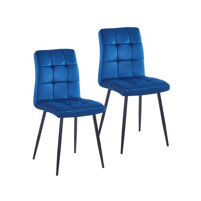 Coffield Upholstered Dining Chair (Set of 2) Zipcode Design Upholstery Colour: Blue on Productcaster.