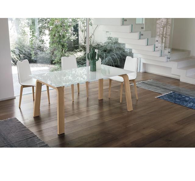 DEIMOS 160 Dining Table Home Loft Concept Tabletop Colour: Extra White Glass, Leg/Base: Extra White Glass, Size: 75cm H x 160cm L x 90cm W on Productcaster.