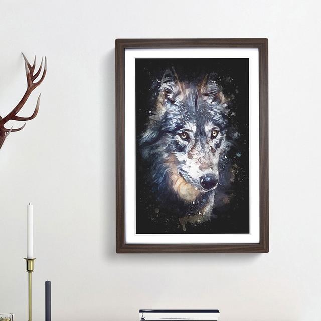 The Eyes of a Wolf - Picture Frame Painting Print East Urban Home Frame Option: Walnut Framed, Size: 63cm H x 45cm W x 2cm D on Productcaster.