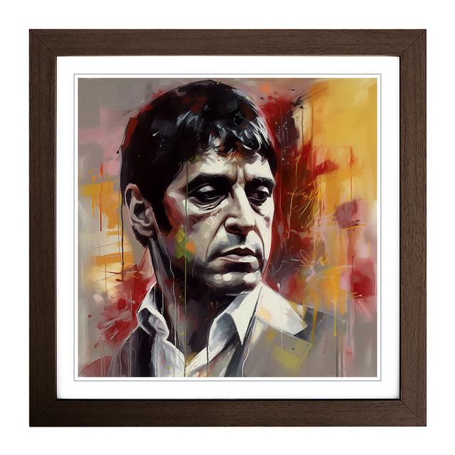 Scarface Gestural Art - Single Picture Frame Art Prints on Wood Marlow Home Co. Frame Colour: Walnut on Productcaster.