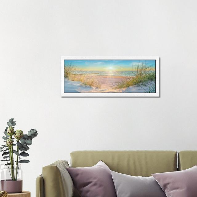 Waiting for Me by Mike Calascibetta - Panoramic Photograph Print on Canvas Highland Dunes Frame Option: White Framed, Size: 30.48cm H x 91.44cm W x 3. on Productcaster.