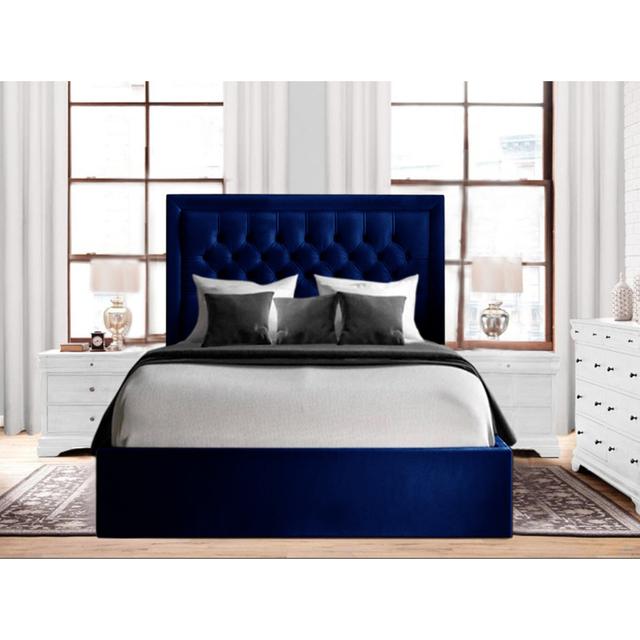 Merissa Upholstered Bed Frame Mercer41 Size: Single (3'), Colour: Parliament on Productcaster.