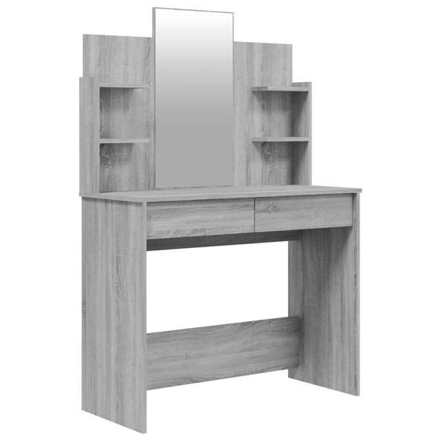 Sartell Dressing Table with Mirror Alpen Home Colour: Grey Sonoma on Productcaster.