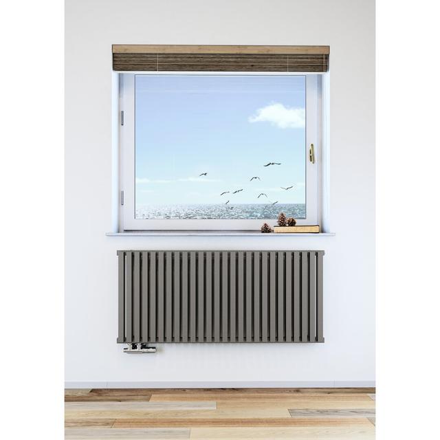 Nemo Horizontal Flat Panel Radiator Terma Radiator Colour: Light Grey, Size: 53cm H x 118.5cm W on Productcaster.