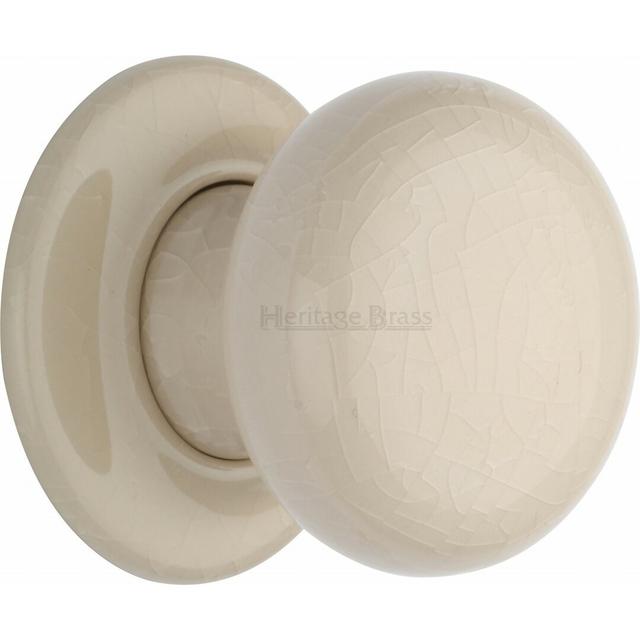 Passage Door Knob (Set of 2) Heritage Brass Finish: Cream/Cream on Productcaster.