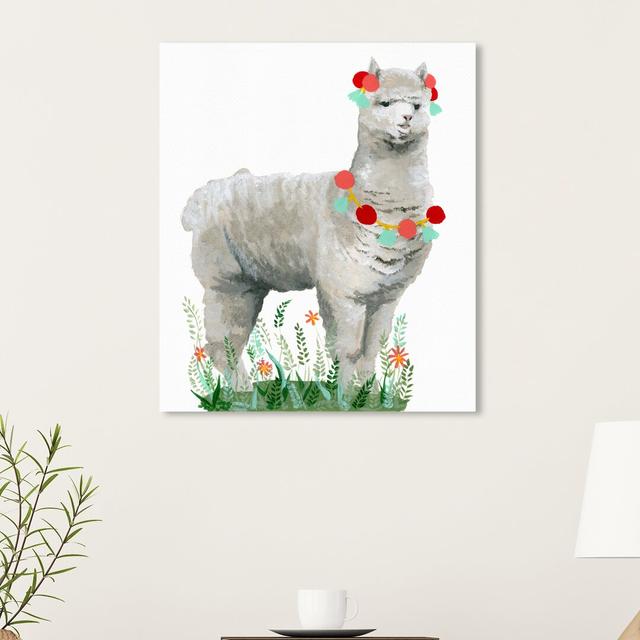 Someone Said Llama - Wrapped Canvas Painting East Urban Home Size: 51 cm H x 43 cm W on Productcaster.