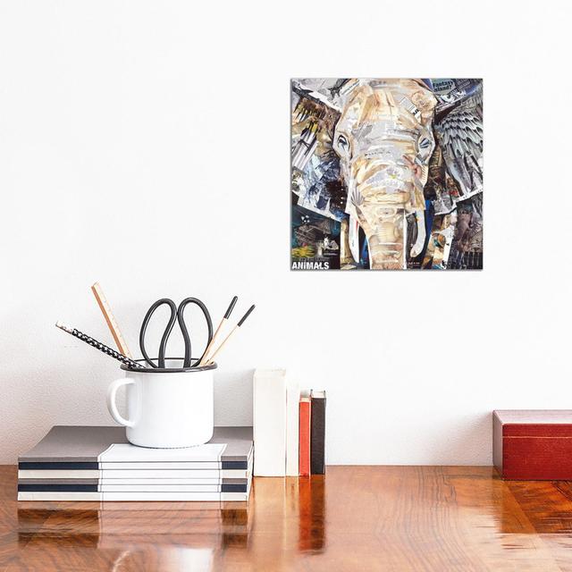 Elephant's Gaze by James Grey - Painting on Canvas East Urban Home Format: Wrapped Canvas, Size: 93.98cm H x 93.98cm W x 1.91cm D on Productcaster.