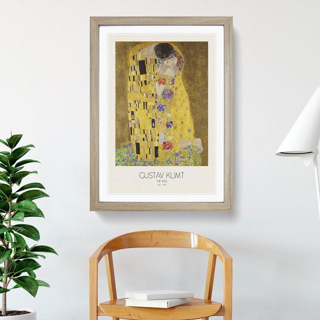 The Kiss No.2 with Border by Gustav Klimt - Picture Frame Painting East Urban Home Size: 36cm H x 27cm W x 2cm D, Frame Option: Oak on Productcaster.