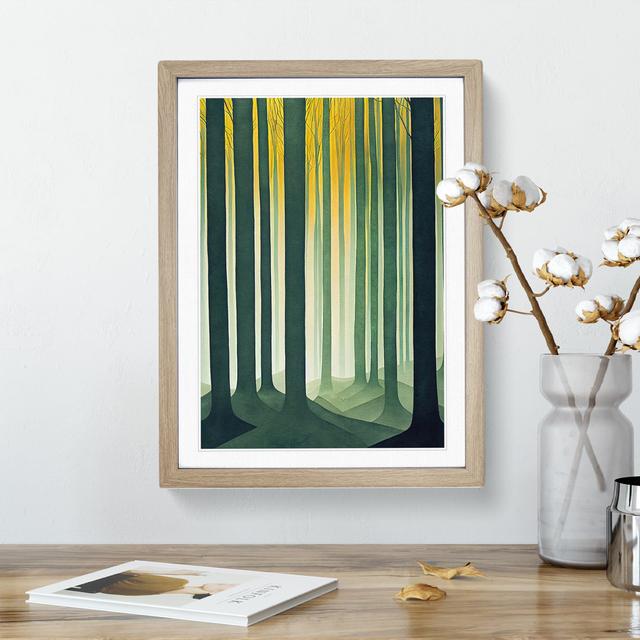 Water Paint Forest No.7 - Single Picture Frame Print Alpen Home Size: 34cm H x 25cm W x 2cm D, Frame Colour: Oak Framed on Productcaster.