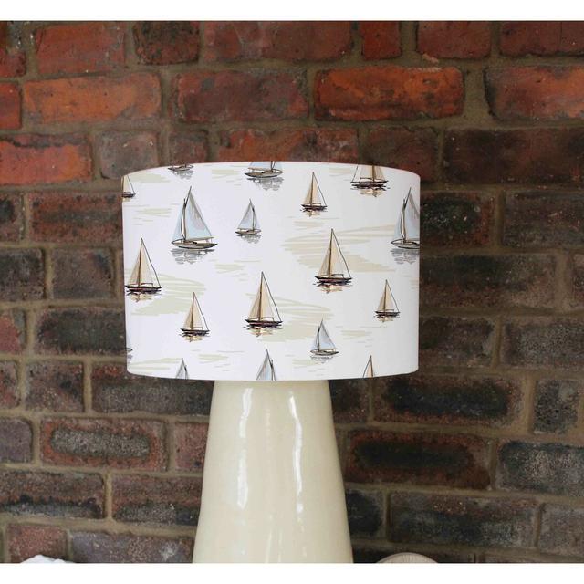 Sailboat Silhouettes Cotton Drum Lamp Shade Longshore Tides Size: 22cm H x 25cm W x 25cm D on Productcaster.