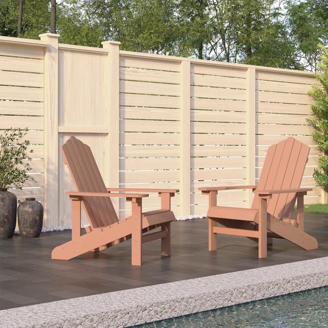 Highland Dunes Garden Adirondack Chairs 2 Pcs HDPE Brown Highland Dunes Colour: Brown on Productcaster.