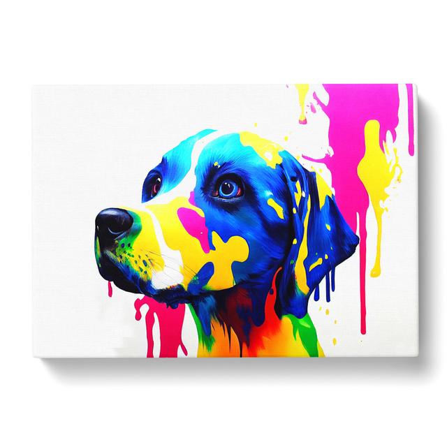 Dog Paint Splash Vol.6 Abstract - Wrapped Canvas Graphic Art Marlow Home Co. Size: 40cm H x 60cm W x 3cm D on Productcaster.