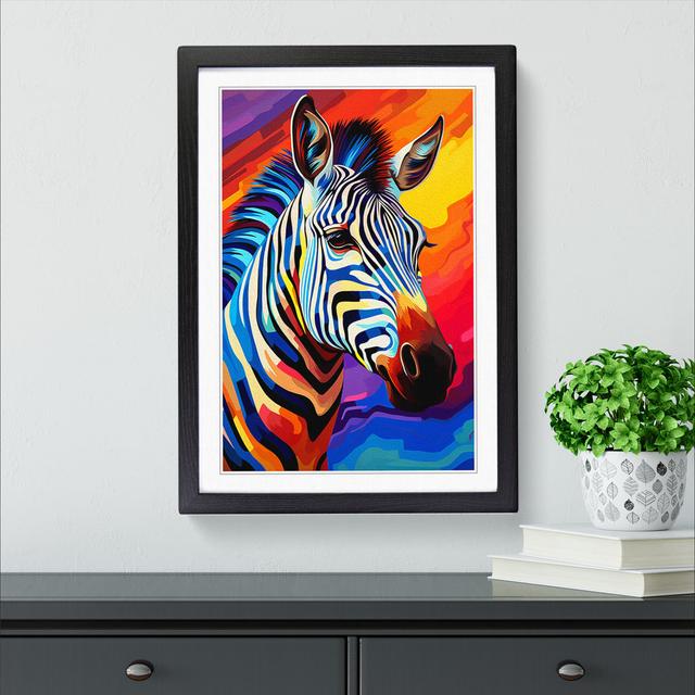 XYZ-FRM-V1223-1726 Zebra Abstract - Single Picture Frame Print on Wood Big Box Art Frame Colour: Black , Size: 46cm H x 34cm W x 2cm D on Productcaster.