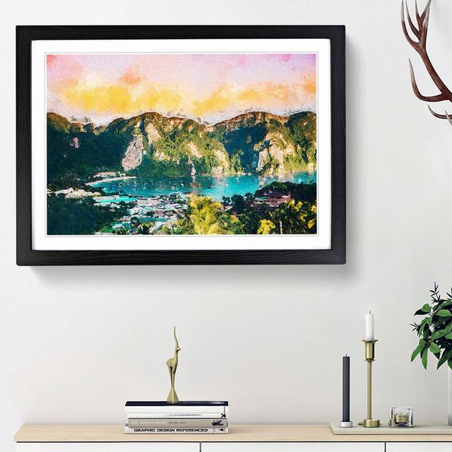 Phi Phi Islands in Thailand - Picture Frame Painting Print East Urban Home Frame Option: Black Framed, Size: 27cm H x 36cm W x 2cm D on Productcaster.