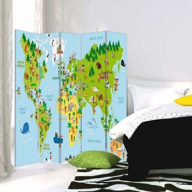 Sallee Room Divider Zoomie Kids Size: 170cm H x 180cm W, Number of Panels: 5 on Productcaster.