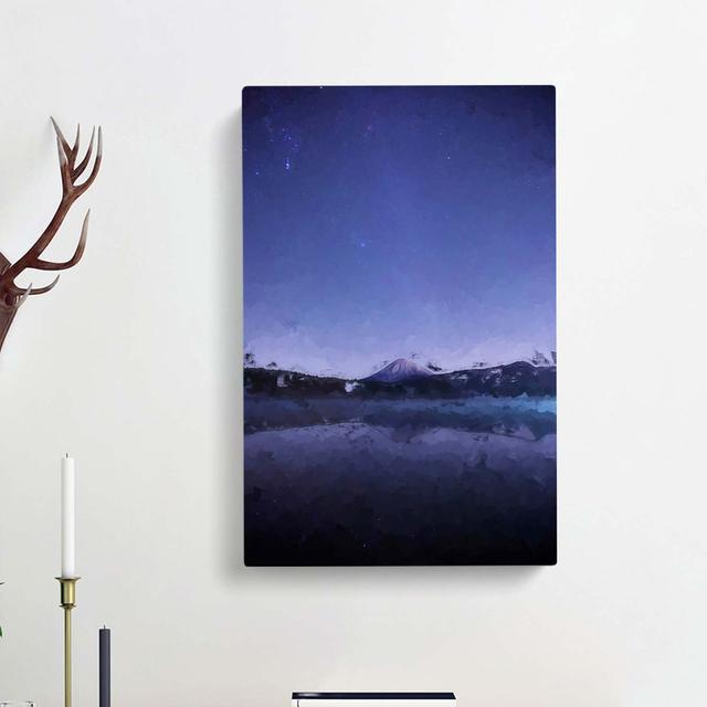 Stars Over The Mountain In Abstract - Wrapped Canvas Print East Urban Home Size: 50cm H x 35cm W x 3cm D on Productcaster.