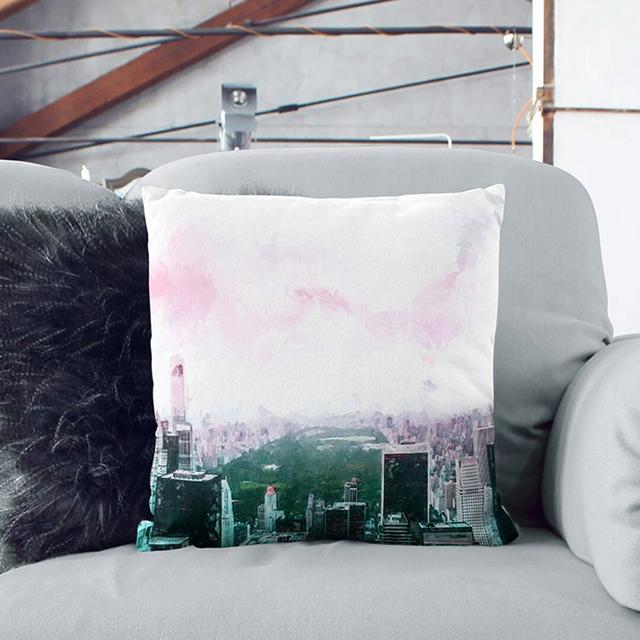 Central Park & New York City Cushion with Filling East Urban Home Backing Colour: Black, Size: 40cm H x 40cm W x 15cm D on Productcaster.