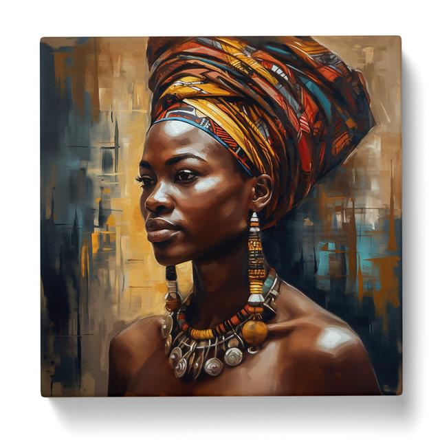 African Woman Oil Painting No.1 - Art Prints World Menagerie Size: 50cm H x 50cm W x 3cm D on Productcaster.