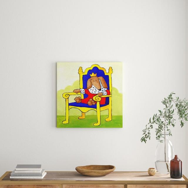 "Give a Dog a Throne" by Janet Nelson Painting Print on Wrapped Canvas East Urban Home Size: 61cm H x 61cm W x 3.81cm D on Productcaster.