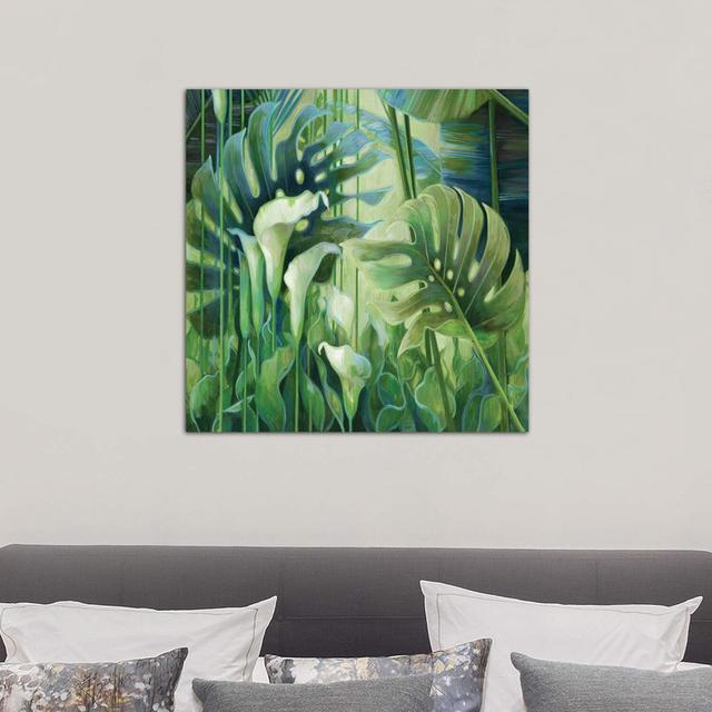 Tropical Garden by Elaine Vollherbst-Lane - Wrapped Canvas Painting 17 Stories Size: 66.04cm H x 66.04cm W x 1.91cm D on Productcaster.