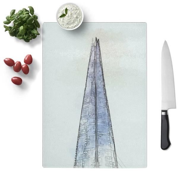 Tempered Glass The Shard in London in Abstract Chopping Board East Urban Home Size: 20 cm W x 28.5 cm L on Productcaster.