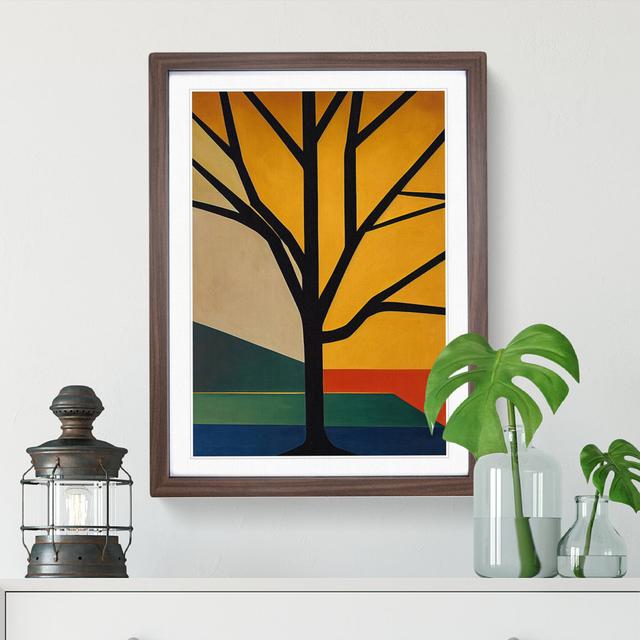 Abstract Tree No.3 - Picture Frame Graphic Art Marlow Home Co. Frame Colour: Walnut, Size: 46cm H x 34cm W x 2cm D on Productcaster.