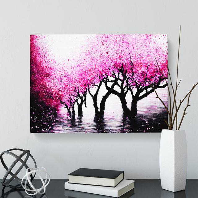 Cherry Blossom Tree - Wrapped Canvas Print Marlow Home Co. Size: 50cm H x 76cm W x 3cm D on Productcaster.