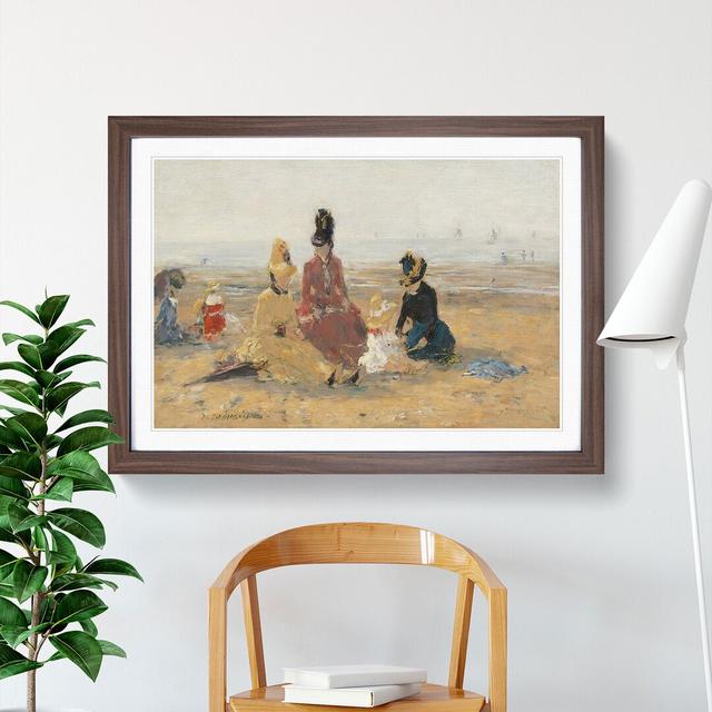 Beach at Trouville Vol.2 by Eugene Boudin - Picture Frame Painting East Urban Home Frame Option: Walnut Framed, Size: 48cm H x 65cm W x 2cm D on Productcaster.