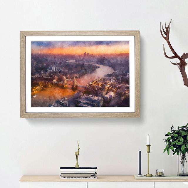 Sunrise over London - Picture Frame Painting Print East Urban Home Frame Option: Oak Framed, Size: 33cm H x 45cm W x 2cm D on Productcaster.