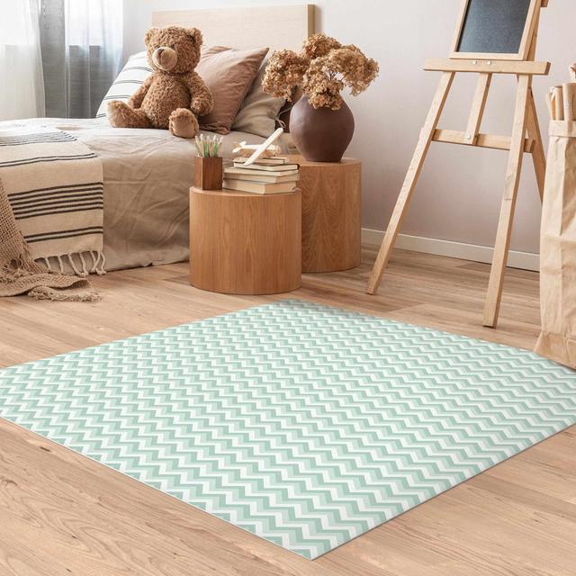 Square Gyrithe Chevron Machine Woven Area Rug East Urban Home Rug Size: Square 80cm on Productcaster.